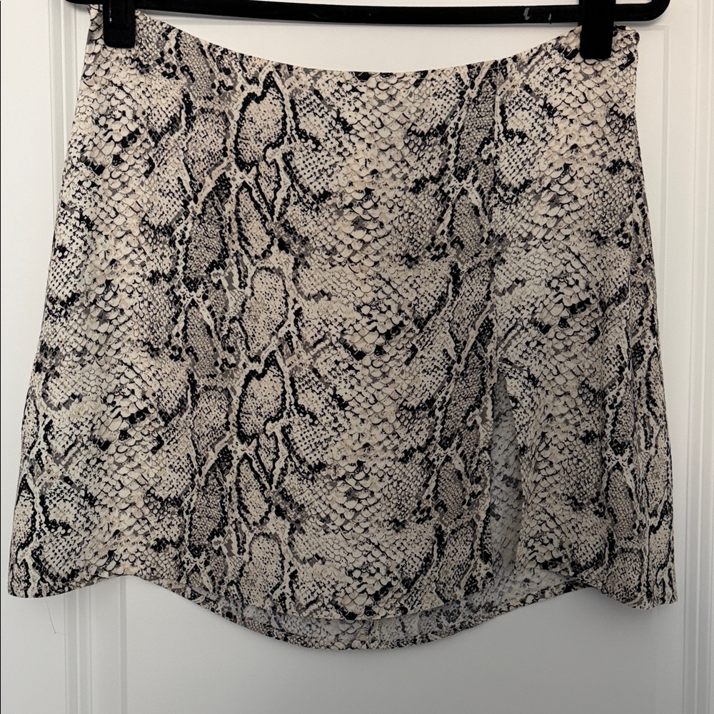 Reformation Snake Print A-Line Mini Skirt